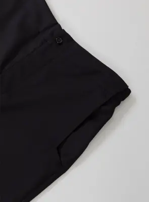 Pants with Notched Pockets in Black Serge — photo 2