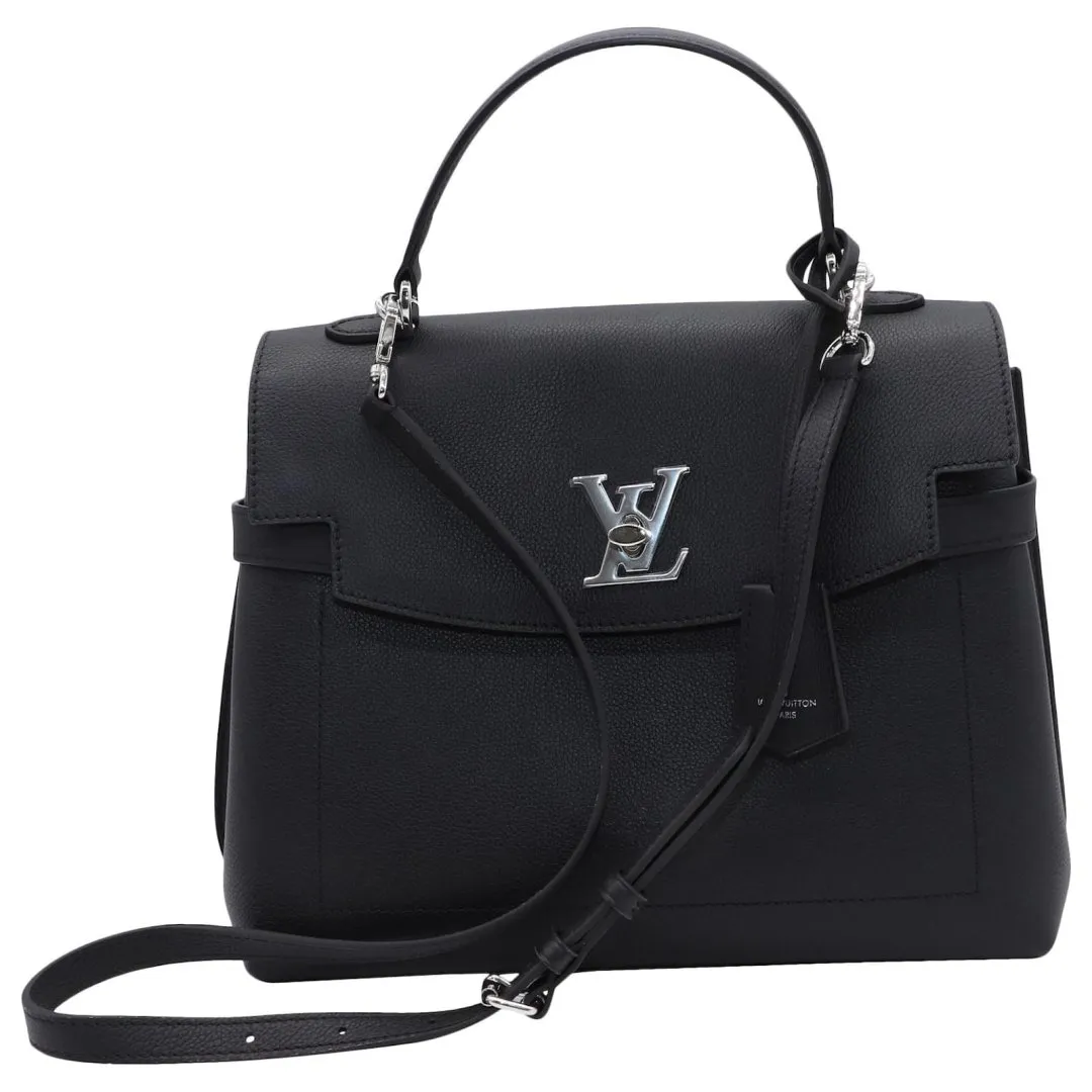Sac mylockme cuir graine noir avec bandouliere