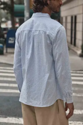 Chemise Paradis rayures bleues et blanches — photo 5
