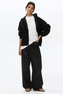 Veste à capuche zippée - Noir — photo 1