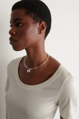 T-SHIRT SLIM EN SOIE - IVOIRE — photo 2