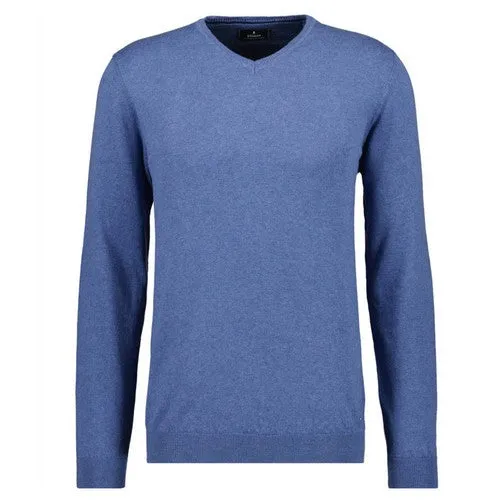 RAGMAN PULL COTON CASHMERE COL V Bleu