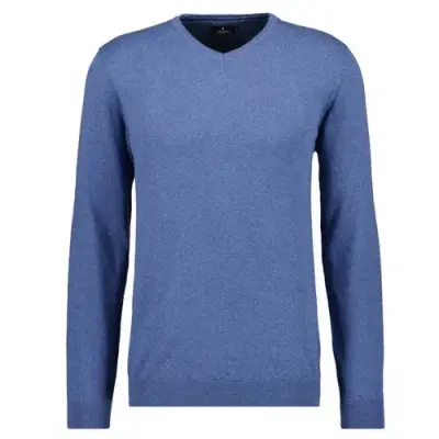 RAGMAN PULL COTON CASHMERE COL V Bleu — photo 1