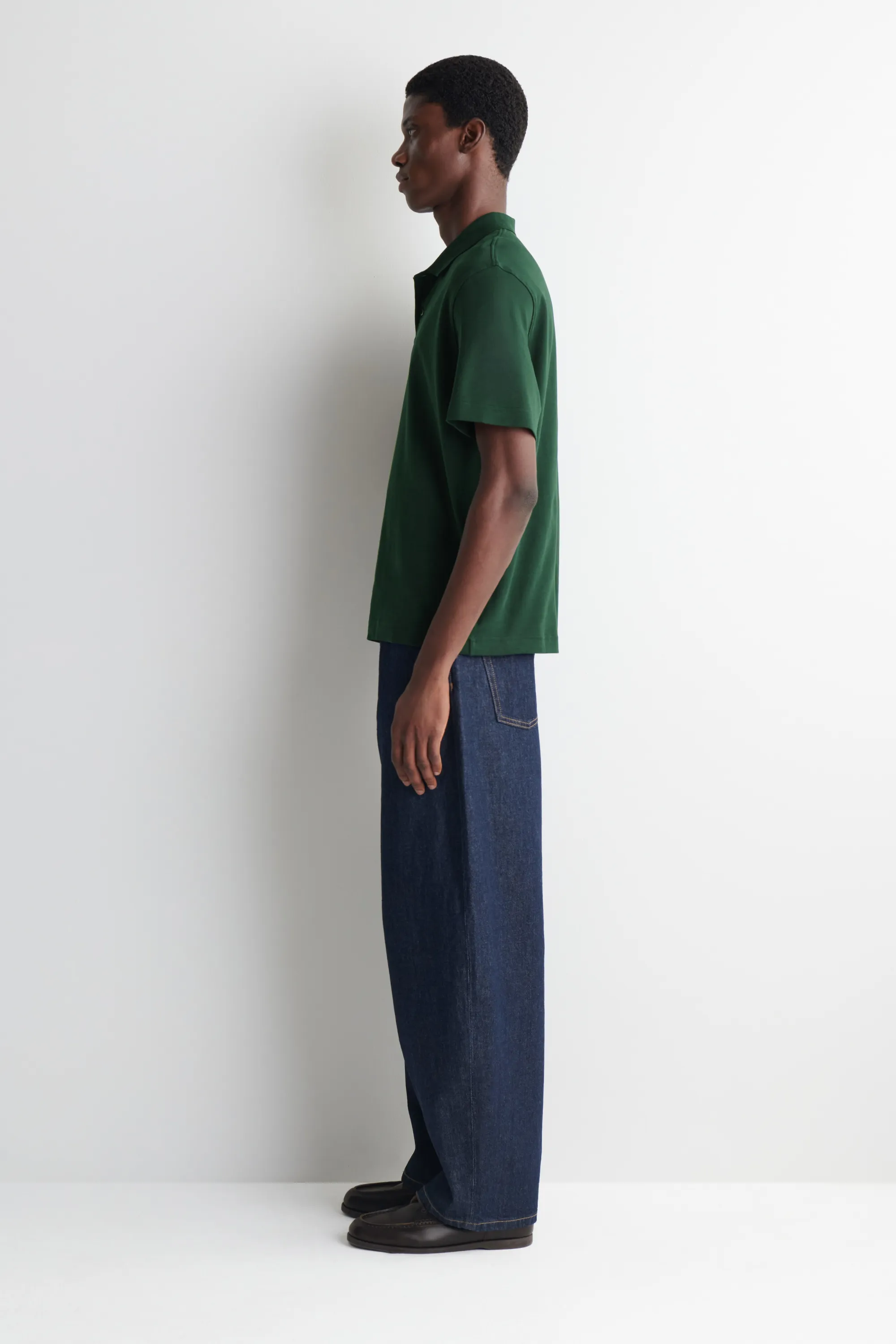 POLO EN COTON INTERLOCK - VERT FONCÉ