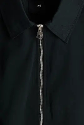 Veste en coton avec col - Noir — photo 5