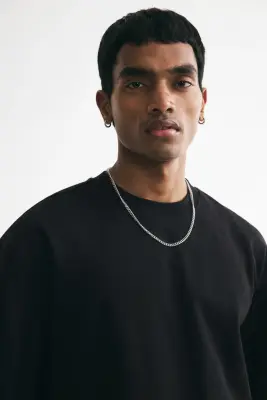 T-shirt boxy Relaxed Fit en coton - Noir — photo 2