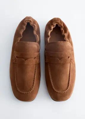 Mocassins froncés - Cognac — photo 2