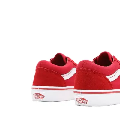 chaussures skateboard enfant vans old skool – chilli / white — photo 4