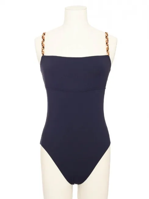 Maillot de bain une pièce bleu violet bretelle tressées Prix boutique 450€ Taille XS/S