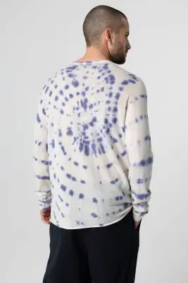 Pull Blue Moon Tie-dye Col Rond Manches Longues en Cachemire — photo 4