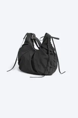 Grand sac à bandoulière arrondi - Gris foncé — photo 1