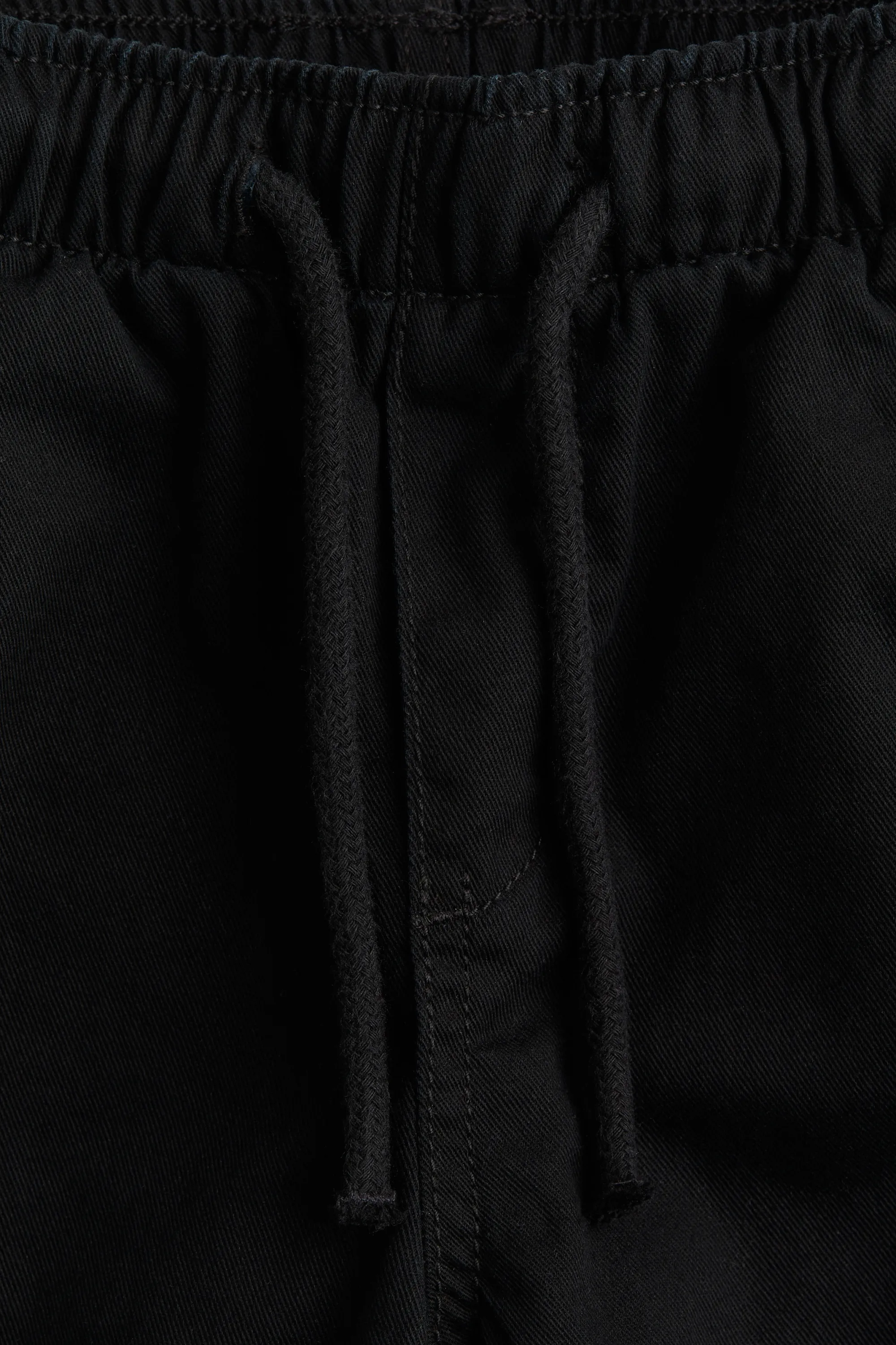 Pantalon jogger en twill avec doublure en jersey - Noir