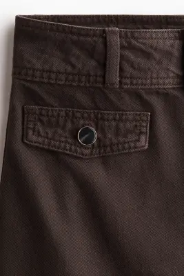 Minijupe trapèze en denim - Marron foncé — photo 2
