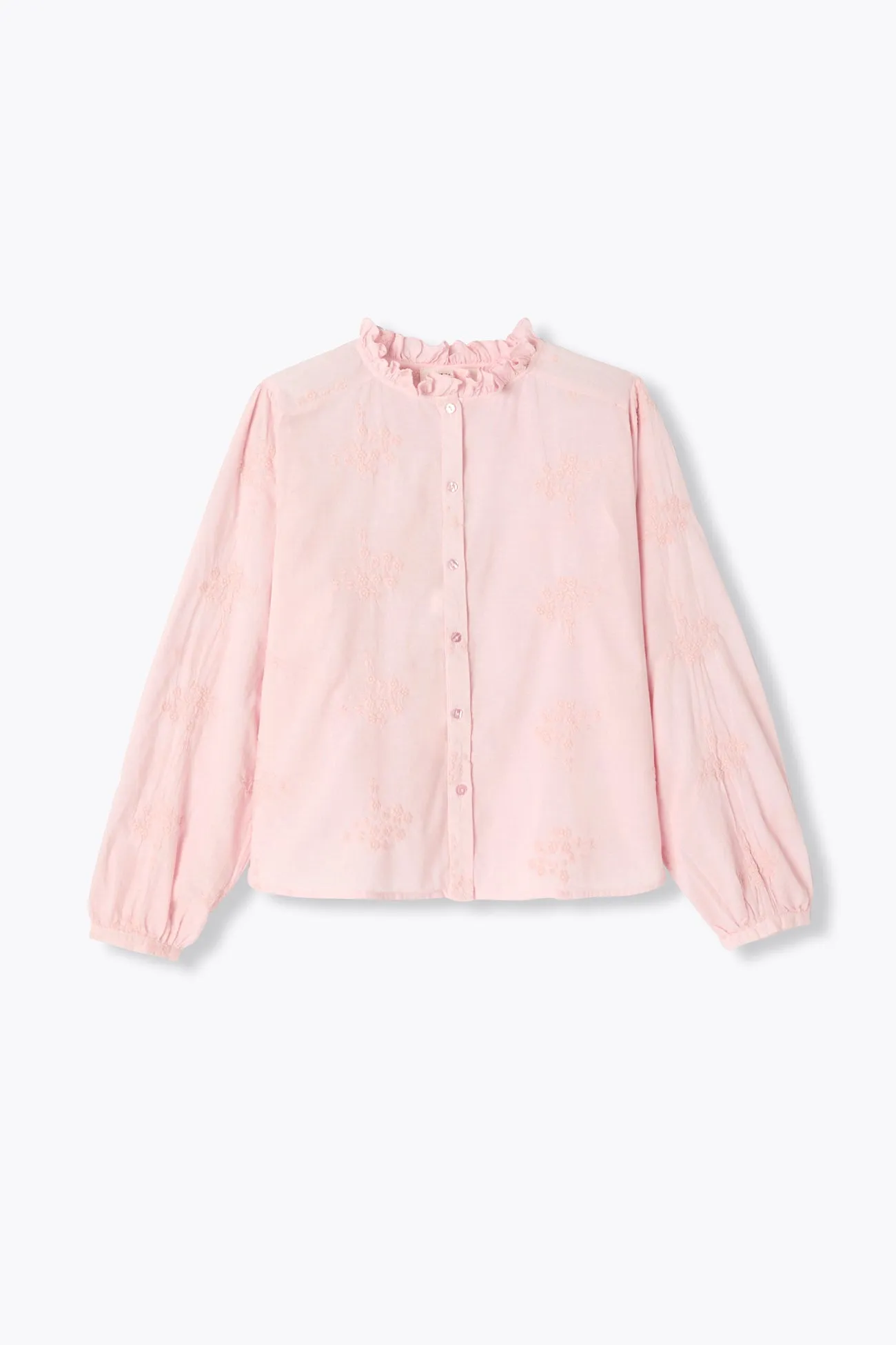 Chemise en cotonnade brodée