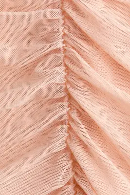 Top en mesh à effet ruché - Abricot — photo 4