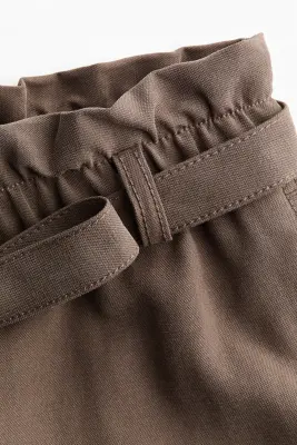 Pantalon barrel avec ceinture à nouer - Grège foncé — photo 4