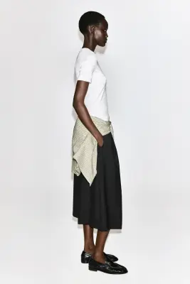 T-SHIRT HENLEY CÔTELÉ - BLANC — photo 5