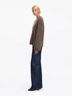 Pull en mélange de laine et d'alpaga - Marron — photo 3