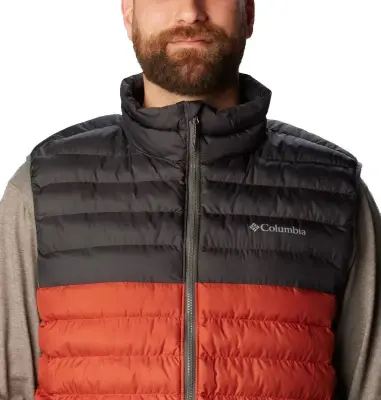 COLUMBIA POWDER LITE DOUDOUNE SANS MANCHES Noir Orange — photo 5