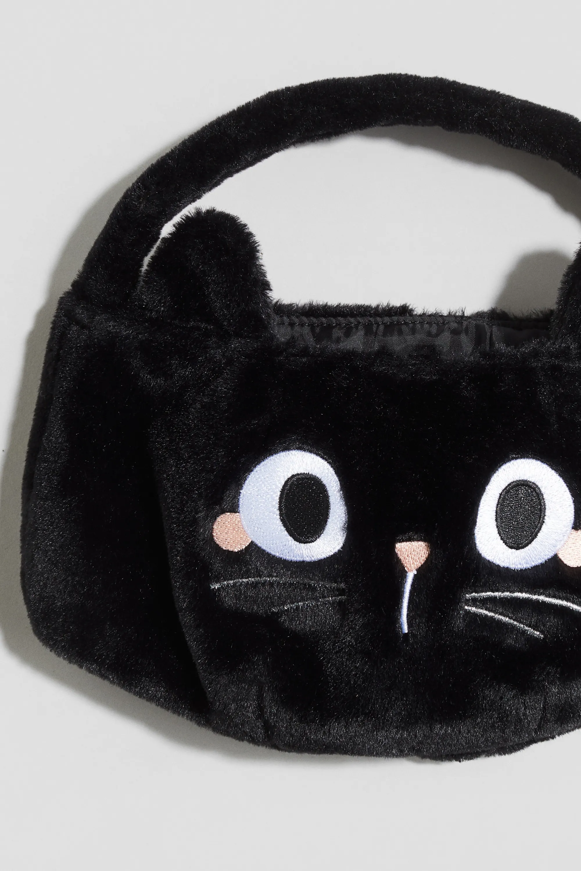 Sac à main souple avec motif - Noir/chat
