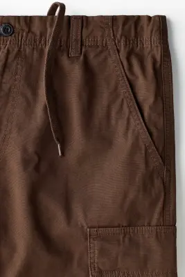 Pantalon cargo Relaxed Fit - Marron foncé — photo 5