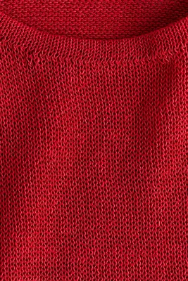 Top en maille avec détail à nouer - Rouge — photo 3