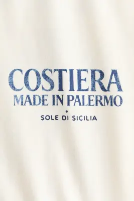 T-shirt oversize imprimé - Crème/Costiera — photo 3