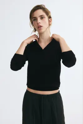 Polo en maille fine - Noir — photo 2