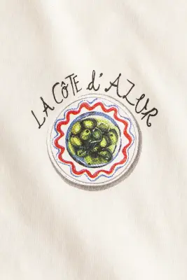 T-shirt avec applications - Crème/olives — photo 2