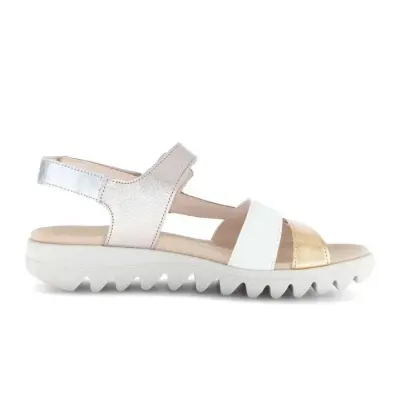 Sandales Gabor 64.813.63 Blanches - Velcro Talon Plat Grande Pointure Femme — photo 3