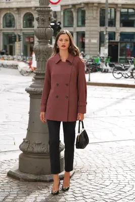 Francine Short Trench Coat - Beige — photo 2
