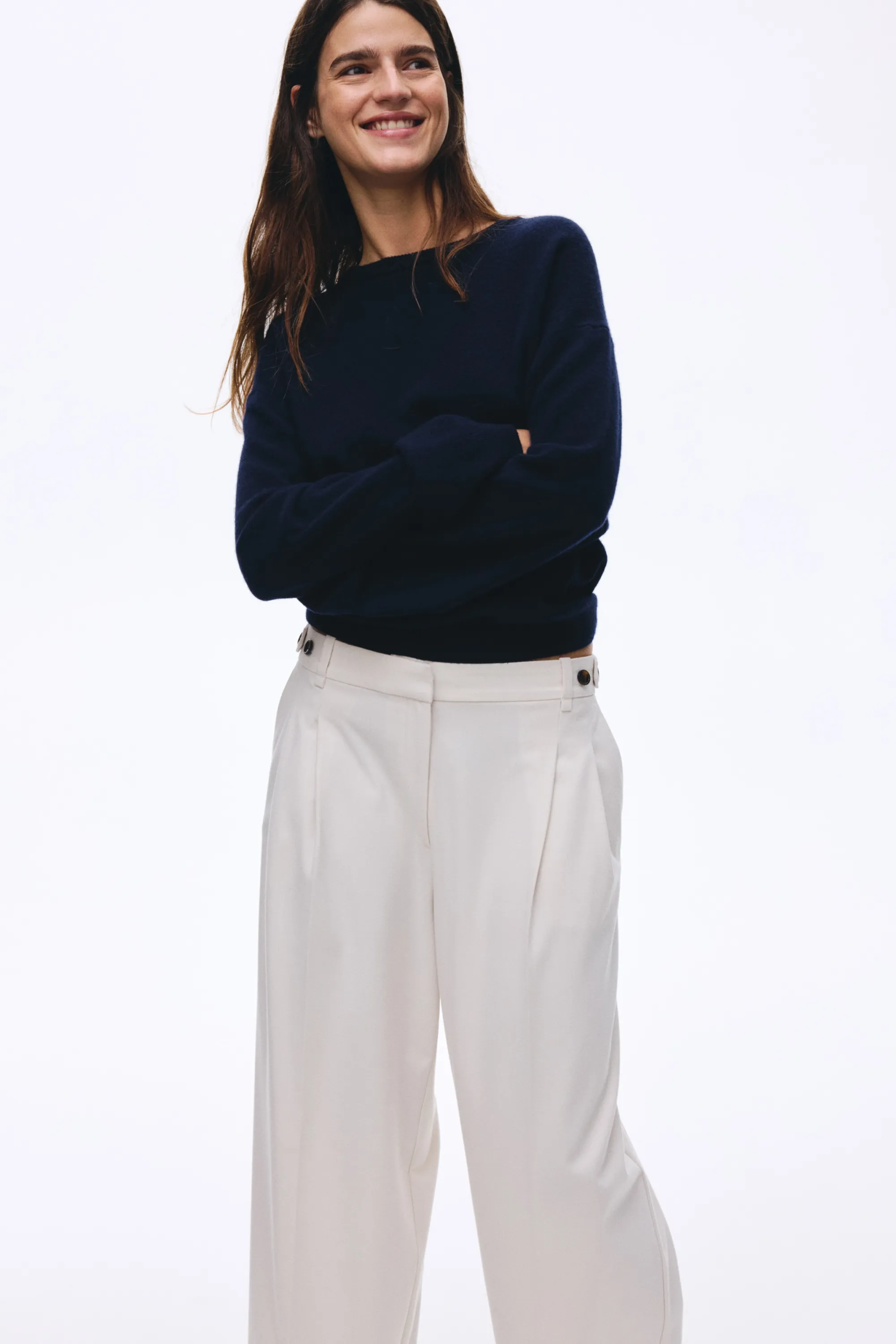 Pantalon chic à jambes larges - Blanc