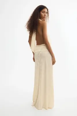 Robe maxi avec dos nu - Jaune pâle — photo 3