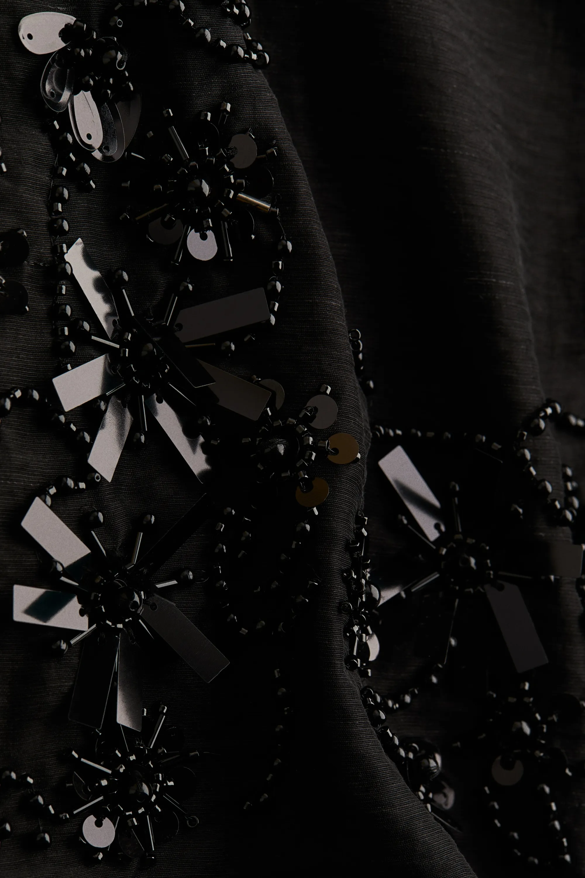 Robe vaporeuse ornementée - Noir
