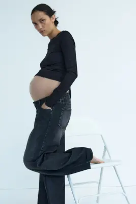 MAMA Wide Low Jeans - Noir denim — photo 3