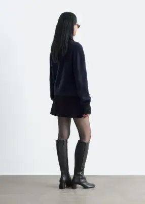 Pull en cachemire mélangé - Bleu foncé — photo 4