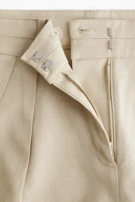 Short en twill de lin mélangé - Beige clair — photo 5