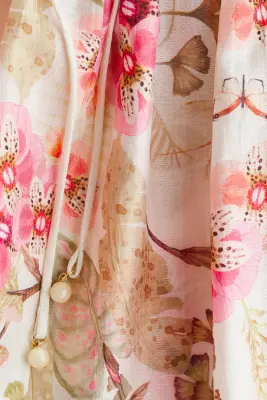Robe tunique courte - Crème/fleuri — photo 5