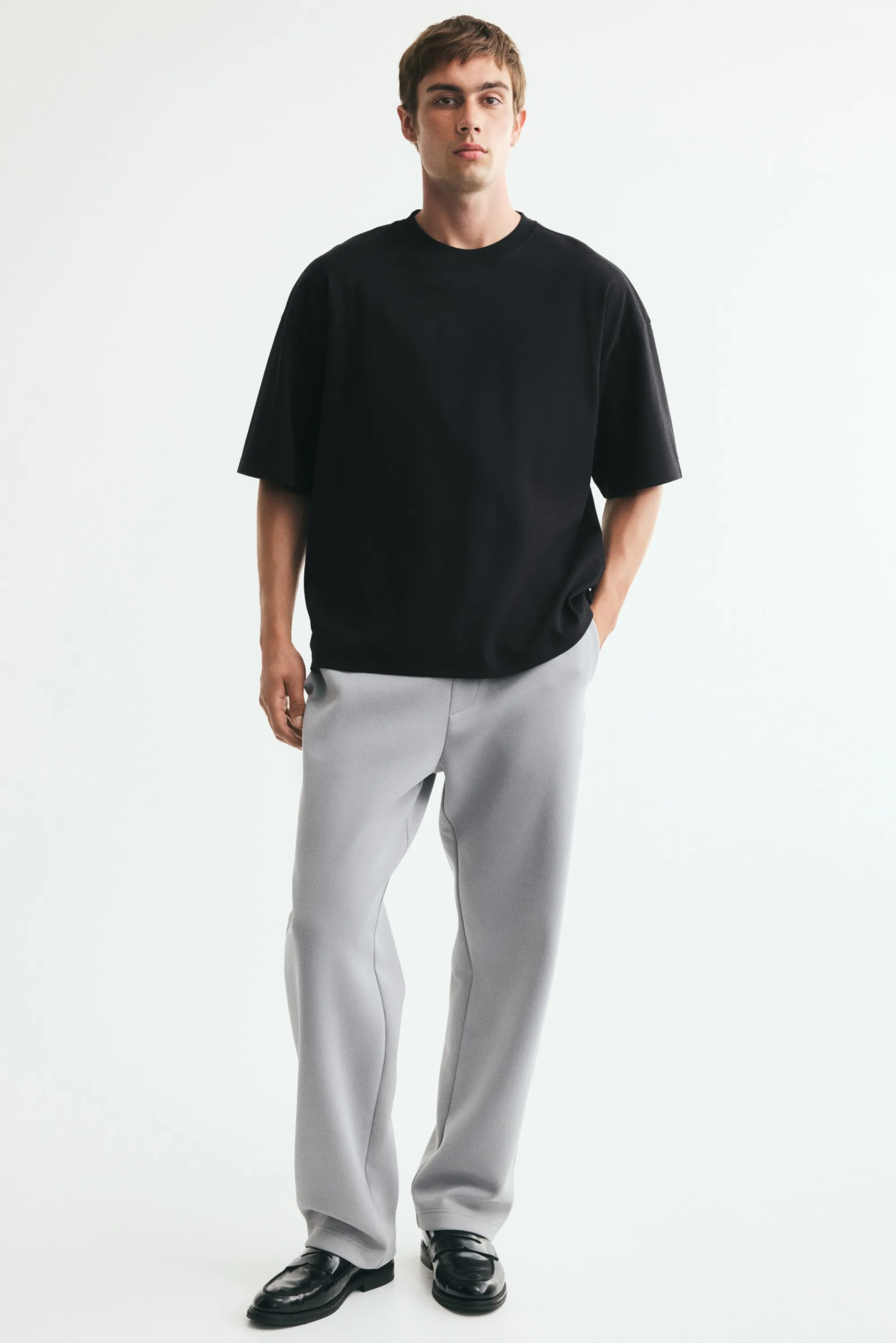 T-shirt Oversized Fit en interlock - Noir