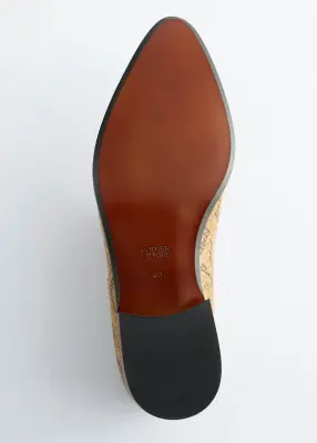 Chaussures derbies en cuir - Beige/Façon serpent — photo 4