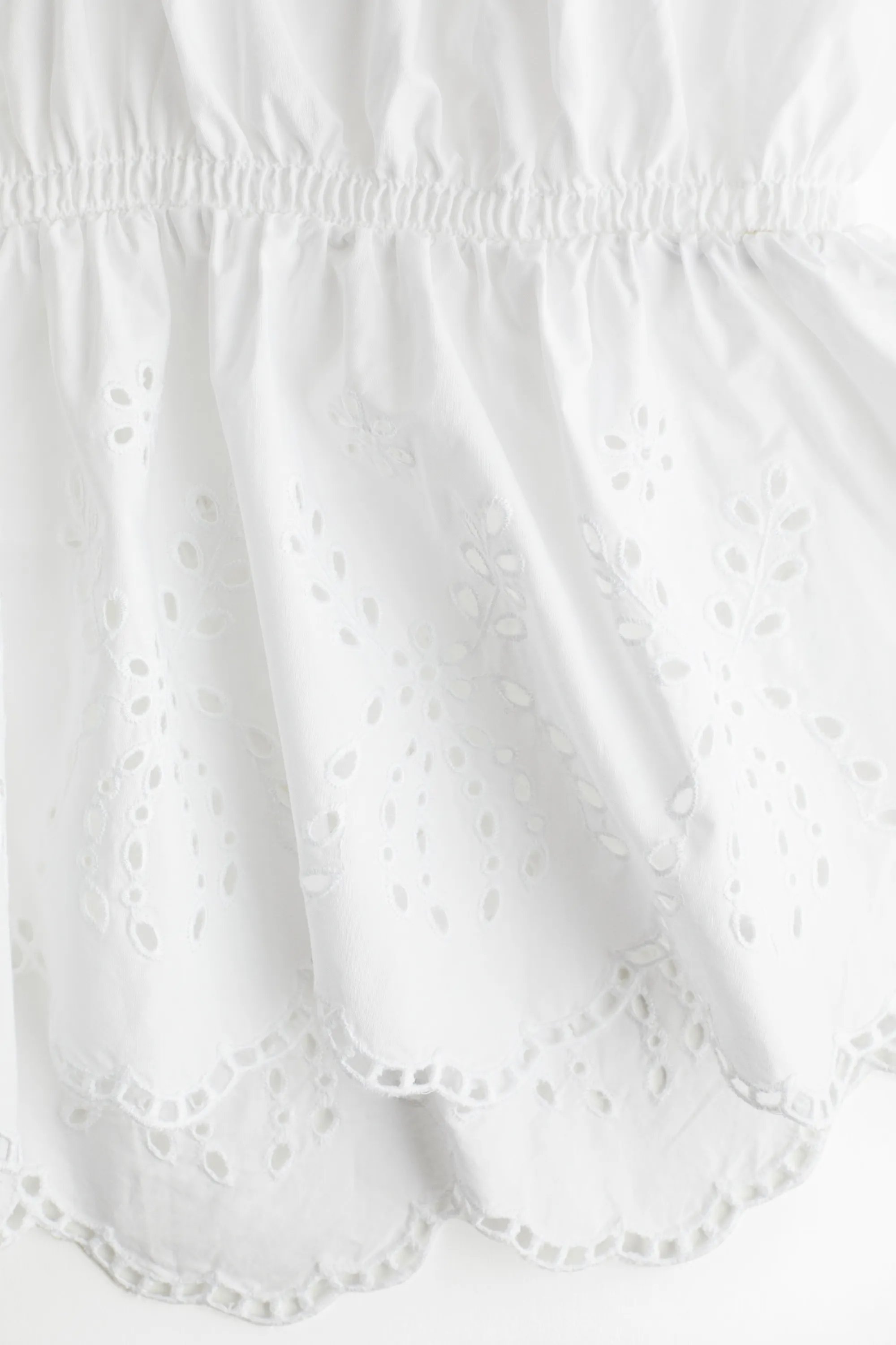 Blouse avec broderie anglaise - Blanc