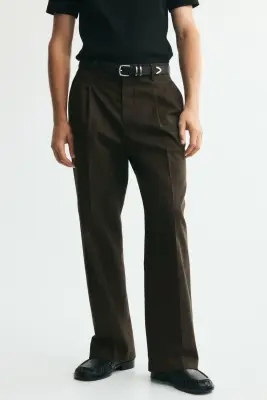 Pantalon chic Loose Fit - Brun kaki foncé — photo 1