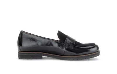 Mocassins Gabor 4005.01.002 Noirs - Cuir Vernis Élastique Grande Pointure Femme — photo 3