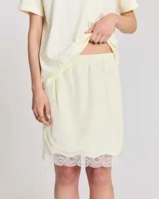 Jupe Doris jaune pastel et écru — photo 1