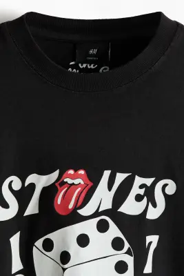T-shirt Oversized Fit - Noir/Rolling Stones — photo 4