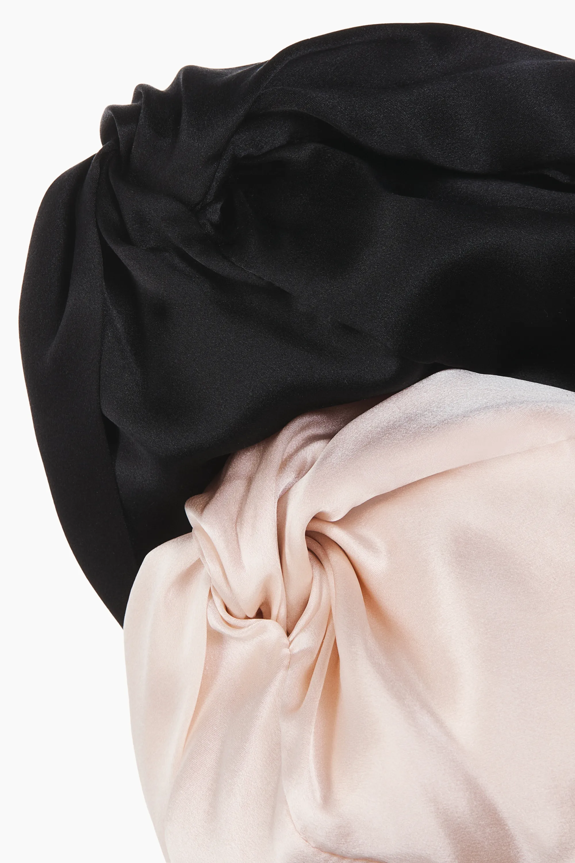 Bonnet de nuit en soie - Rose poudré
