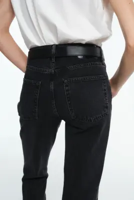 Straight Regular Waist Jeans - Gris denim foncé — photo 3