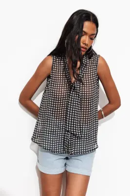 Blouse lavallière sans manches — photo 2