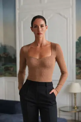 Dylan Knit Top - Beige — photo 1