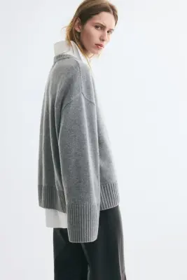 Pull en cachemire mélangé - Gris — photo 2